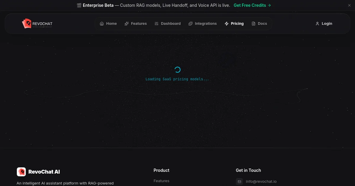 Revochat pricing page