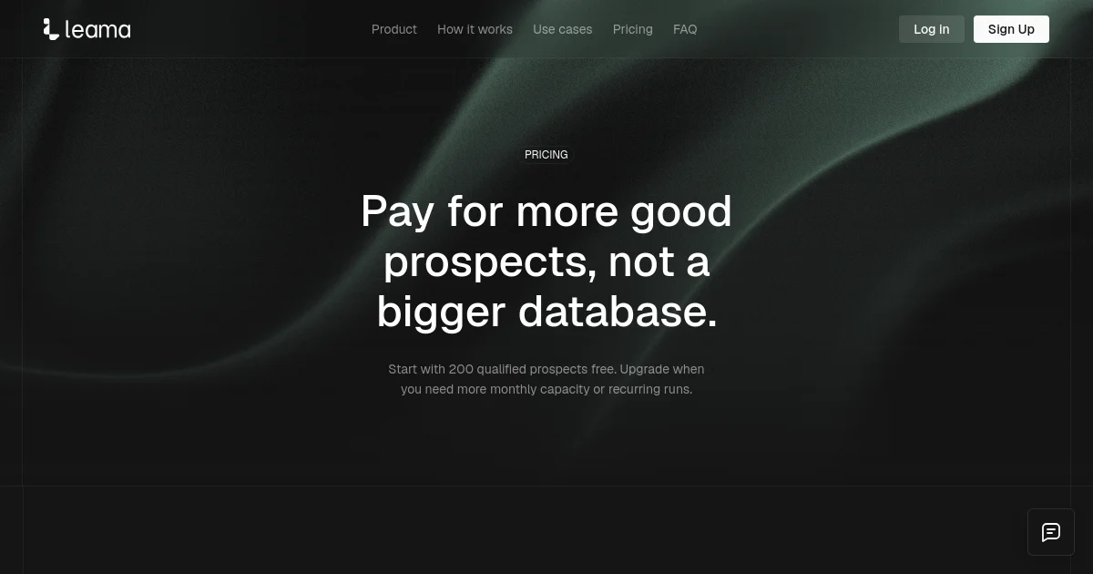 Leama pricing page