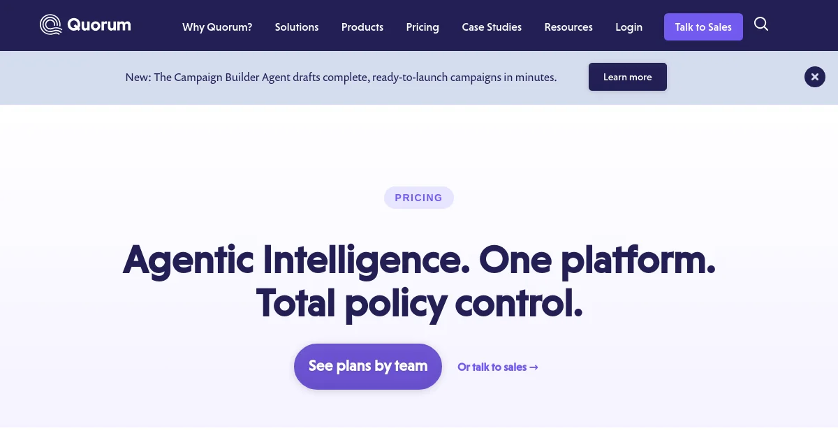 Quorum pricing page