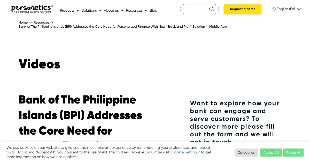 Personetics pricing page