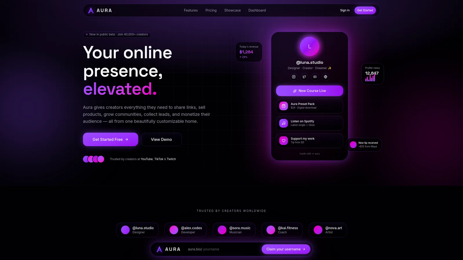 Aurapage header image