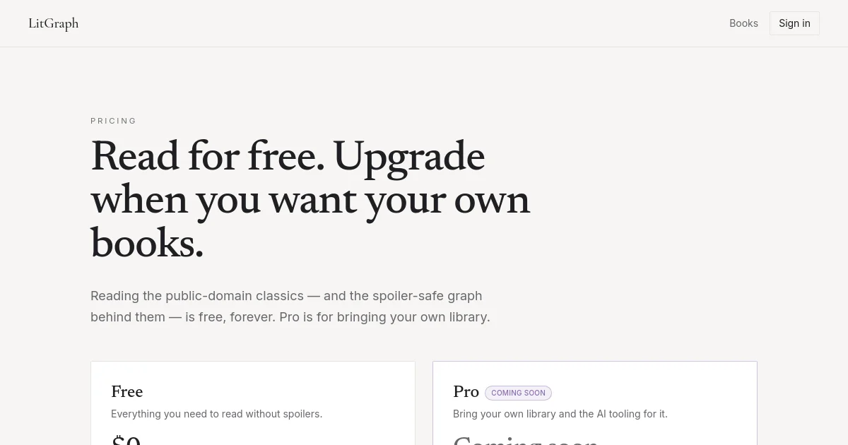 Litgraph pricing page
