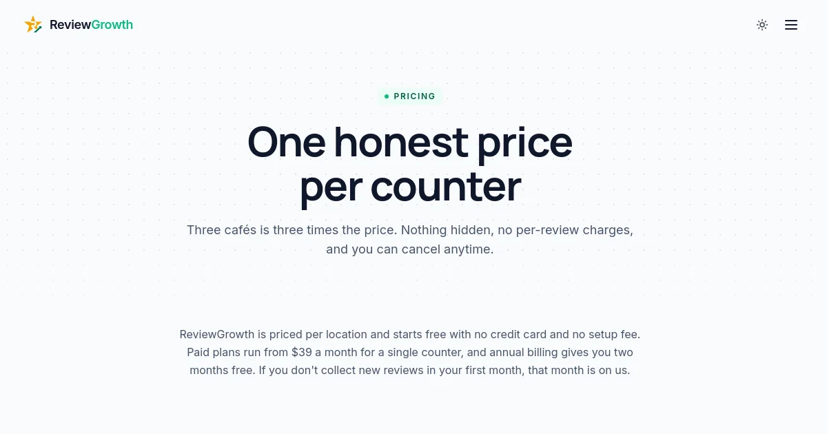 ReviewGrowth pricing page