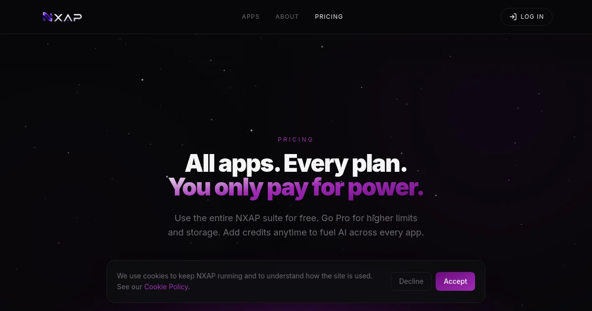 Nxap pricing page