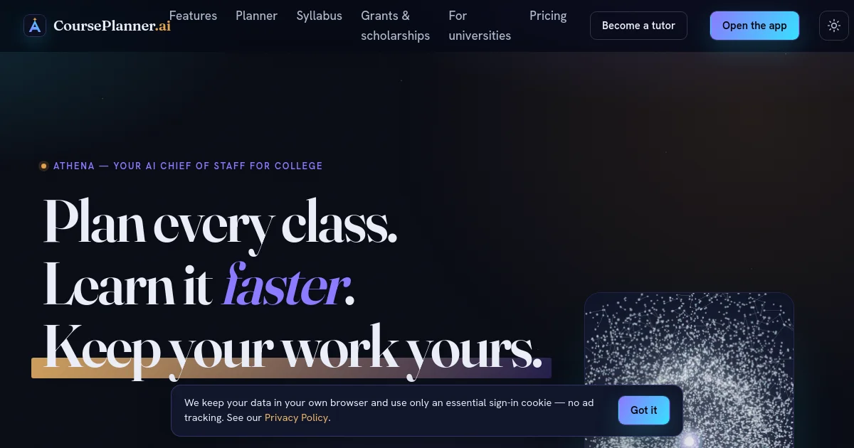 Courseplanner pricing page