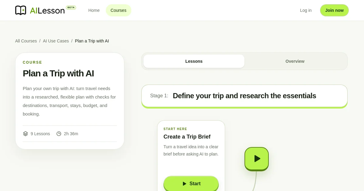 Ailesson pricing page