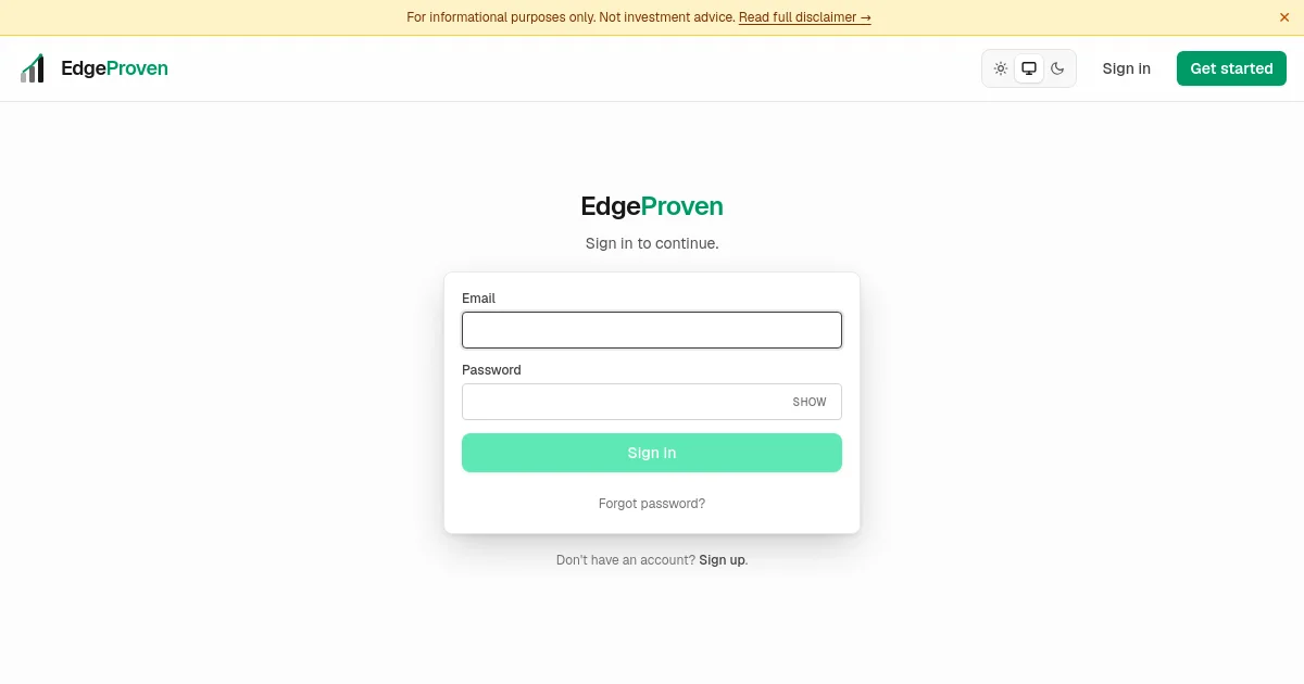 Edgeproven pricing page