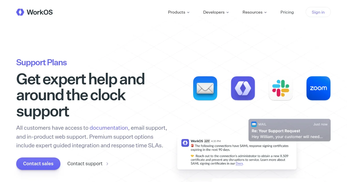 WorkOS pricing page