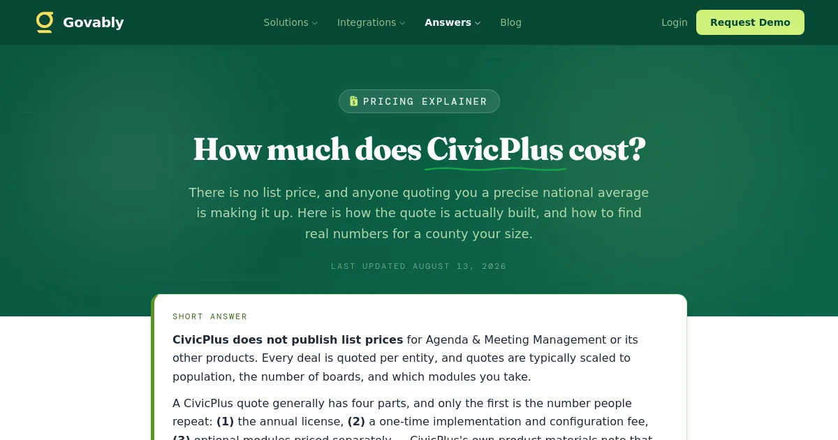 Govably, . pricing page