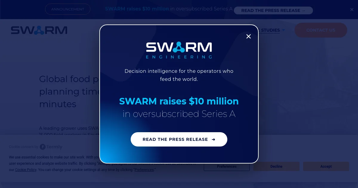 SWARM Engineering pricing page