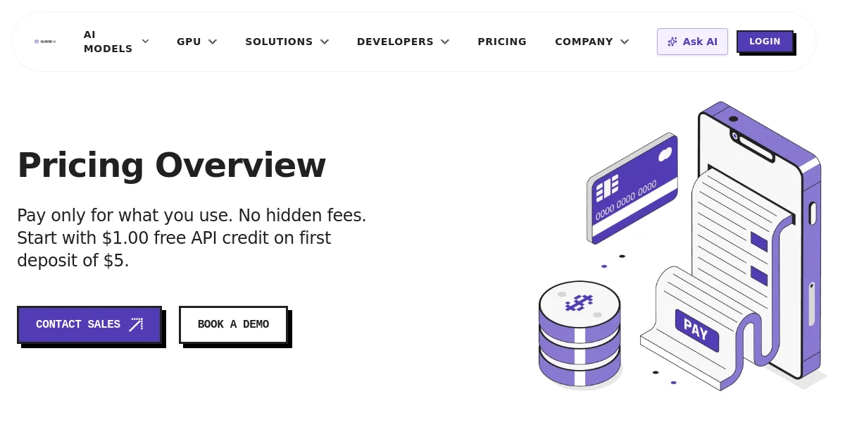 QUBRID pricing page