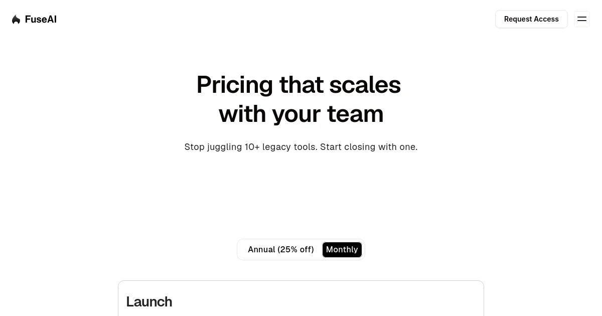 FuseAI pricing page