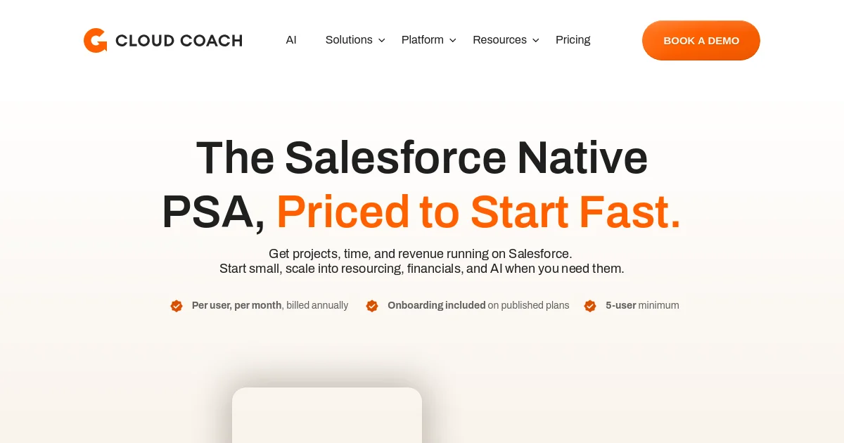 Cloudcoach pricing page