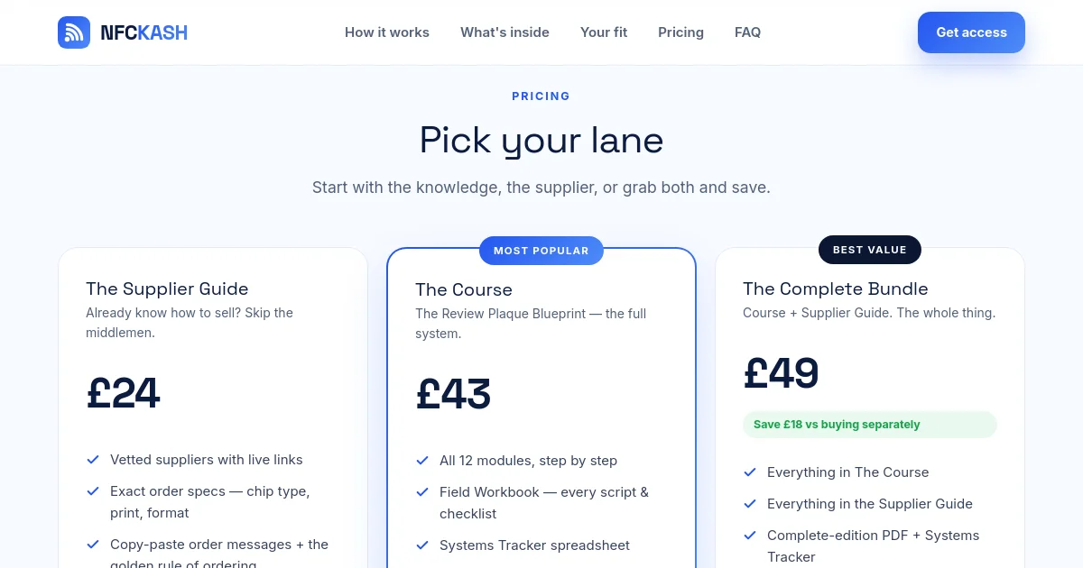 Nfckash pricing page