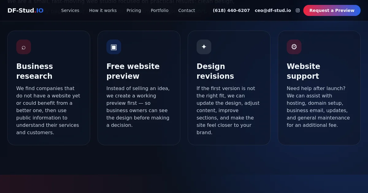 Df Stud pricing page