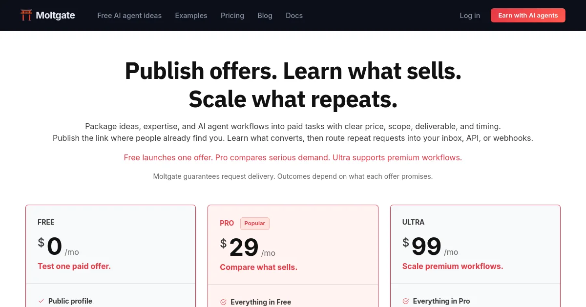 Moltgate pricing page