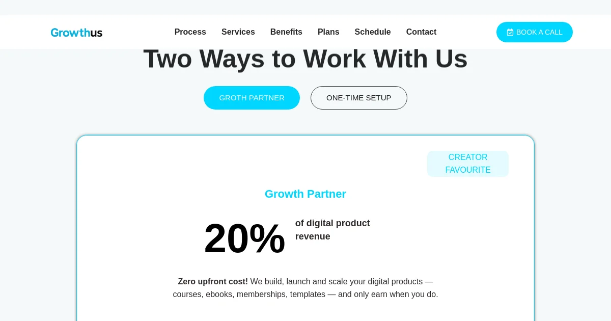 Growthus pricing page