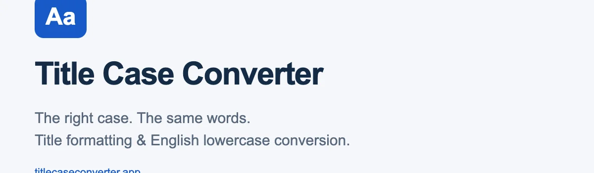 Title Case Converter header image