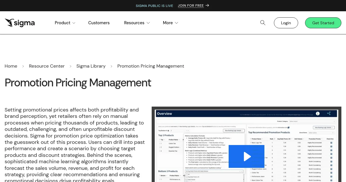 Sigma Computing pricing page