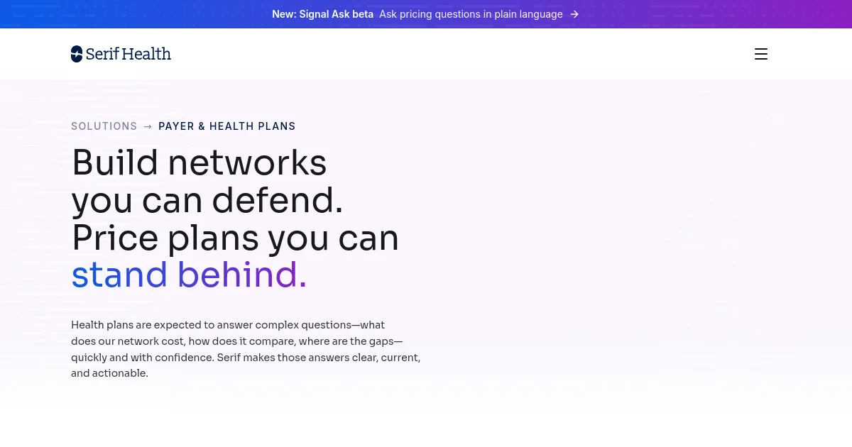 Serif Health Management, . pricing page