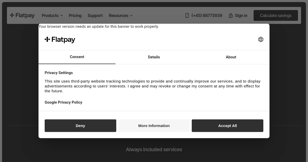 Flatpay pricing page