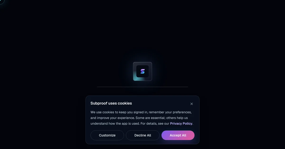 Subproof pricing page