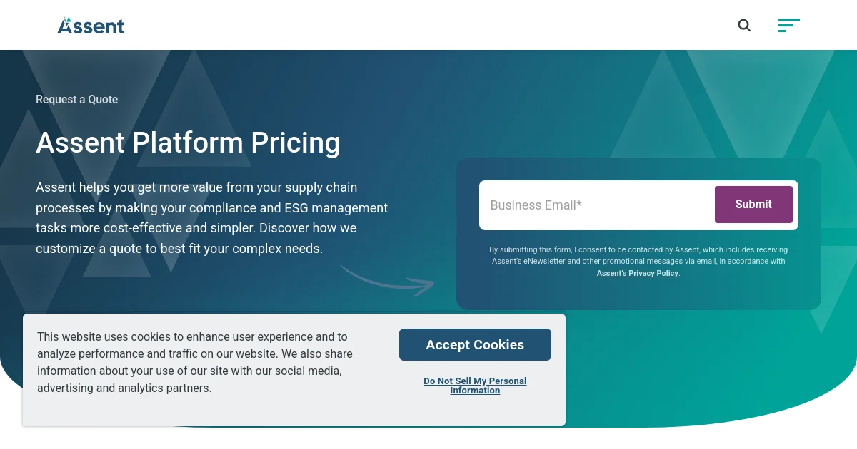Assent pricing page