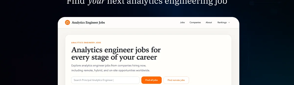 Analytics Engineer Jobs header image