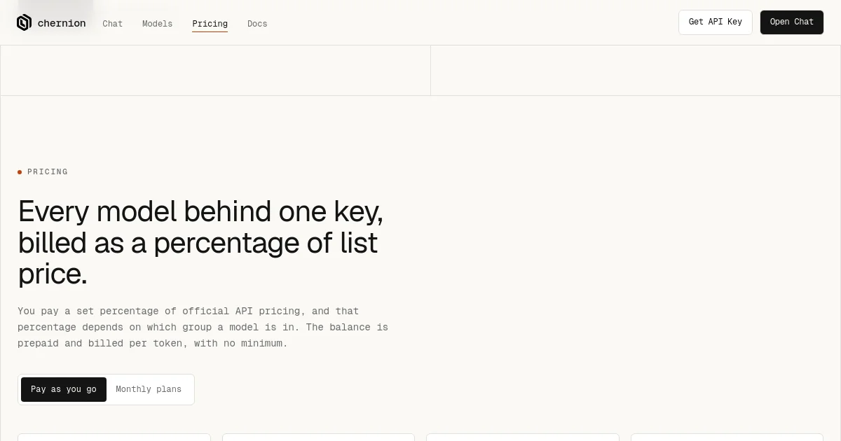 Chernion pricing page