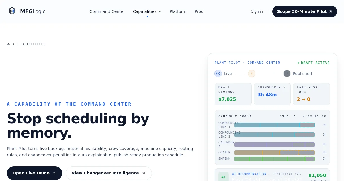 Mfglogic pricing page