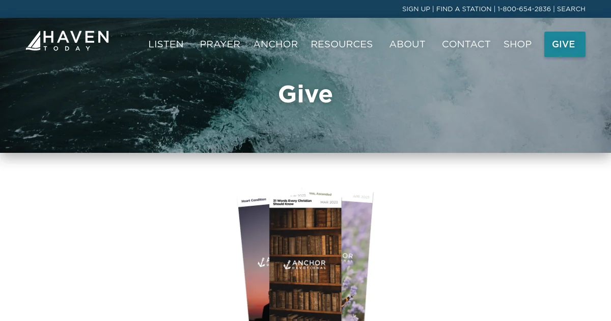 Haven Ministries pricing page