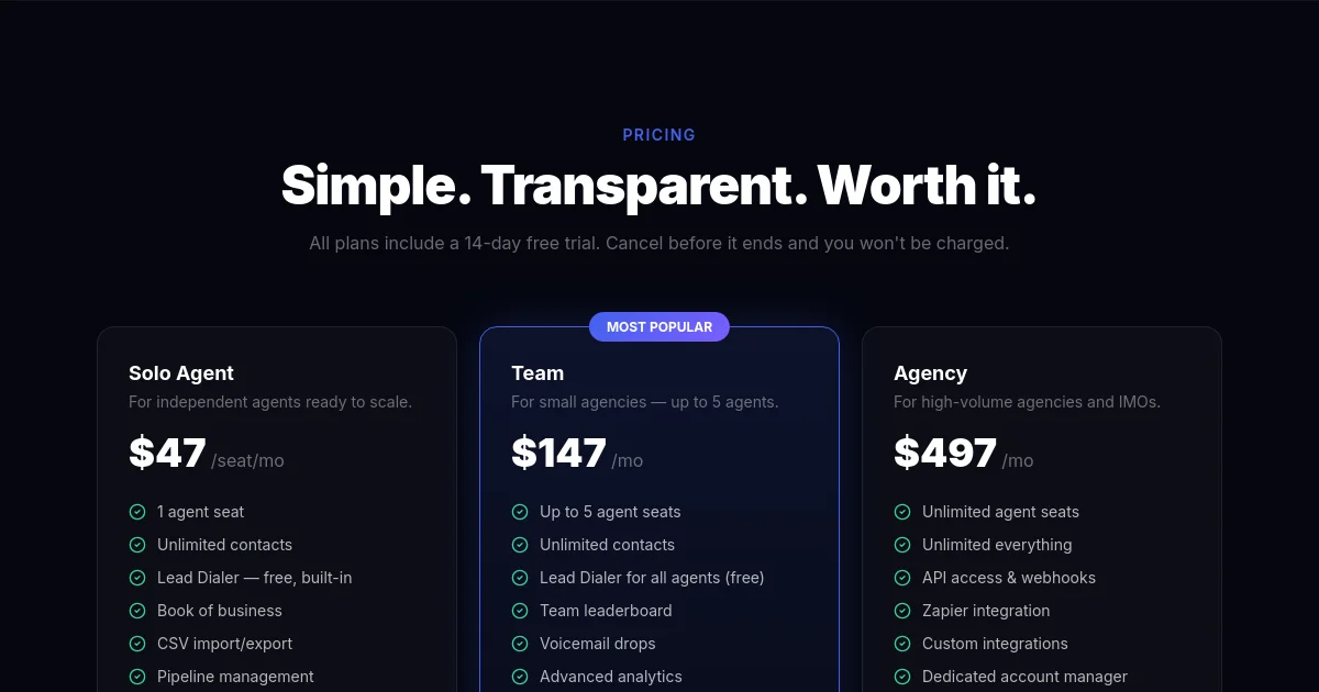 Agentflowz pricing page