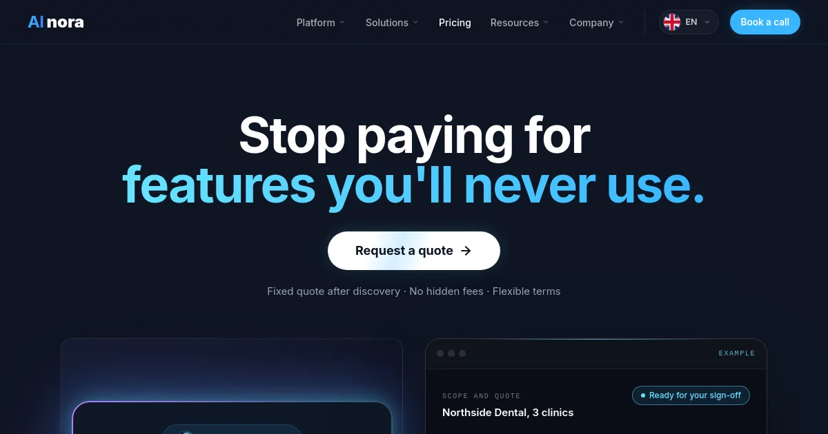 AInora pricing page