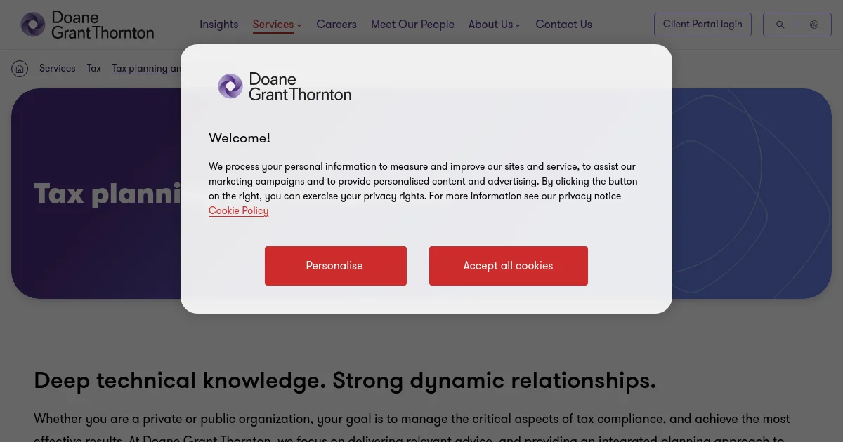 Grant Thornton pricing page