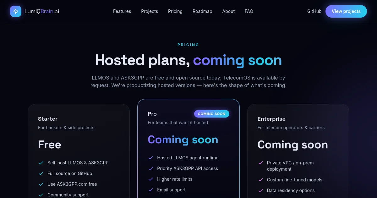 Lumiqbrain pricing page