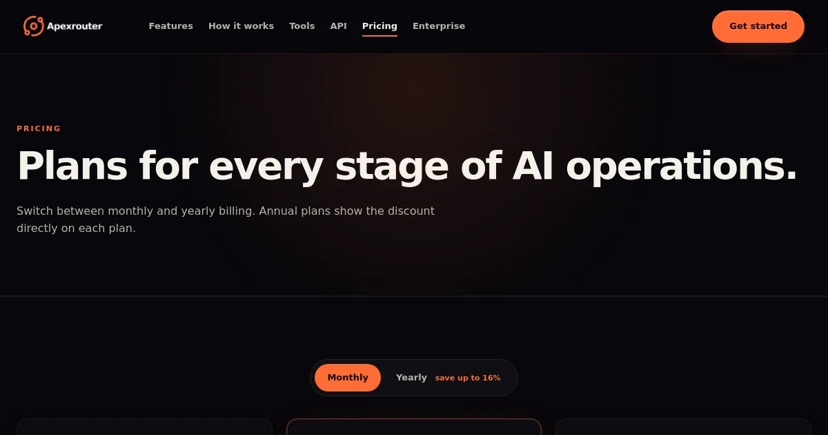 Apexrouter pricing page