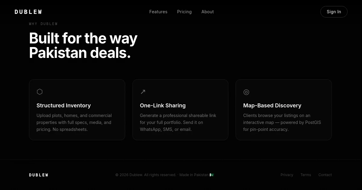 Dublew pricing page