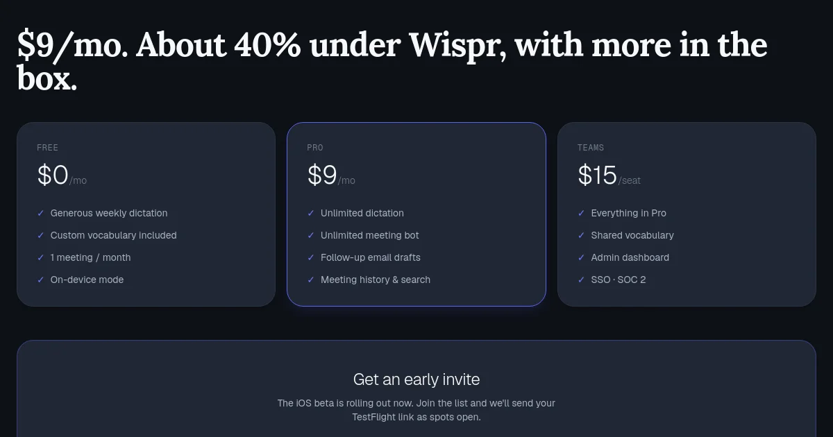 Airtxt pricing page