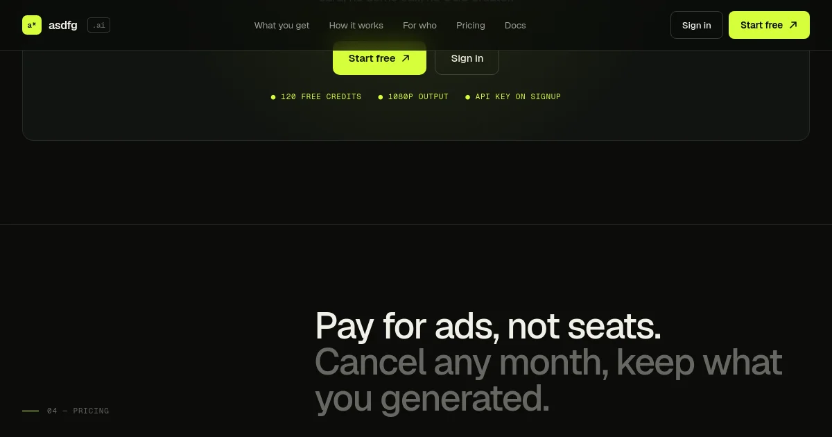 Asdfg pricing page