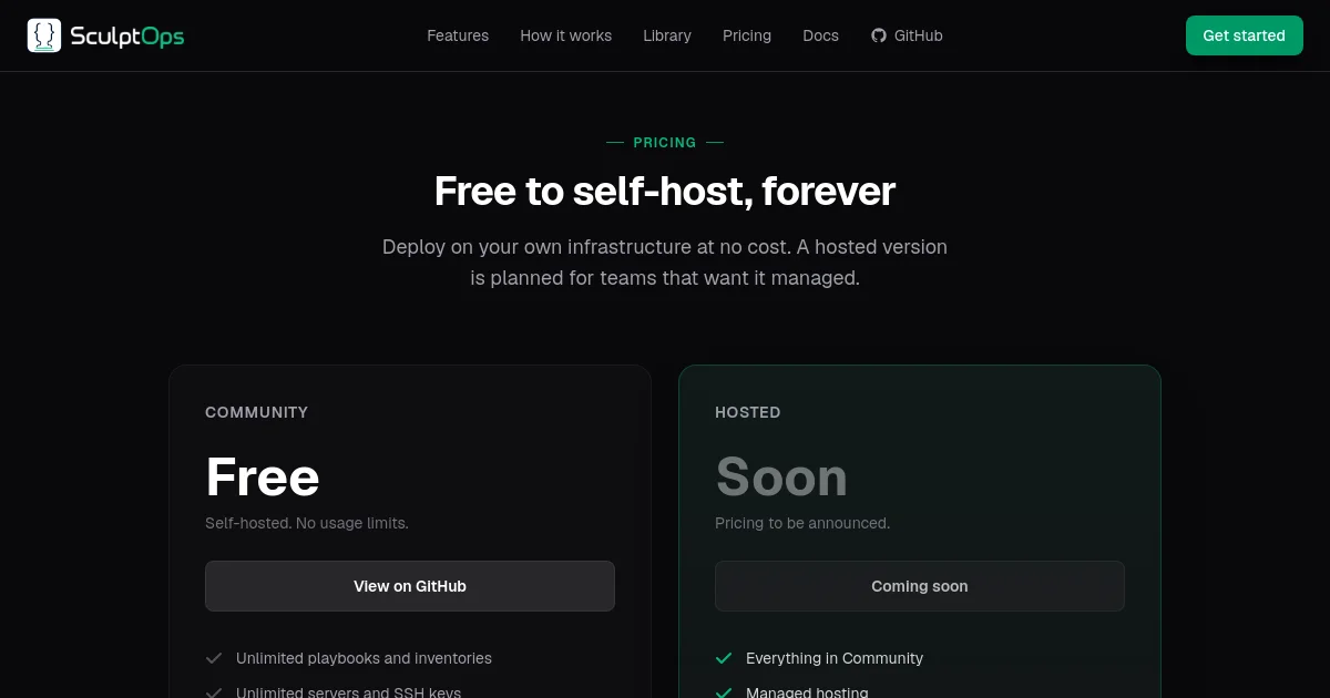 Sculptops pricing page
