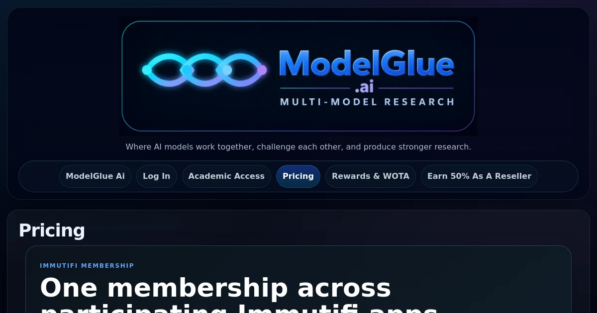 Modelglue pricing page