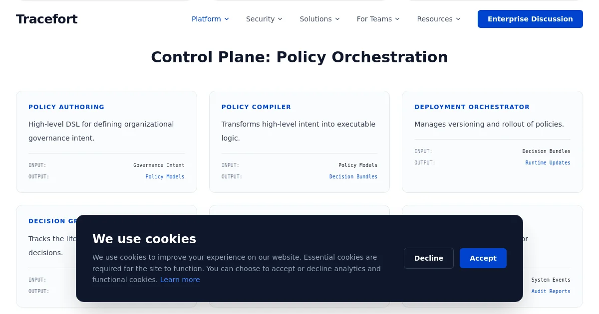 Tracefort pricing page