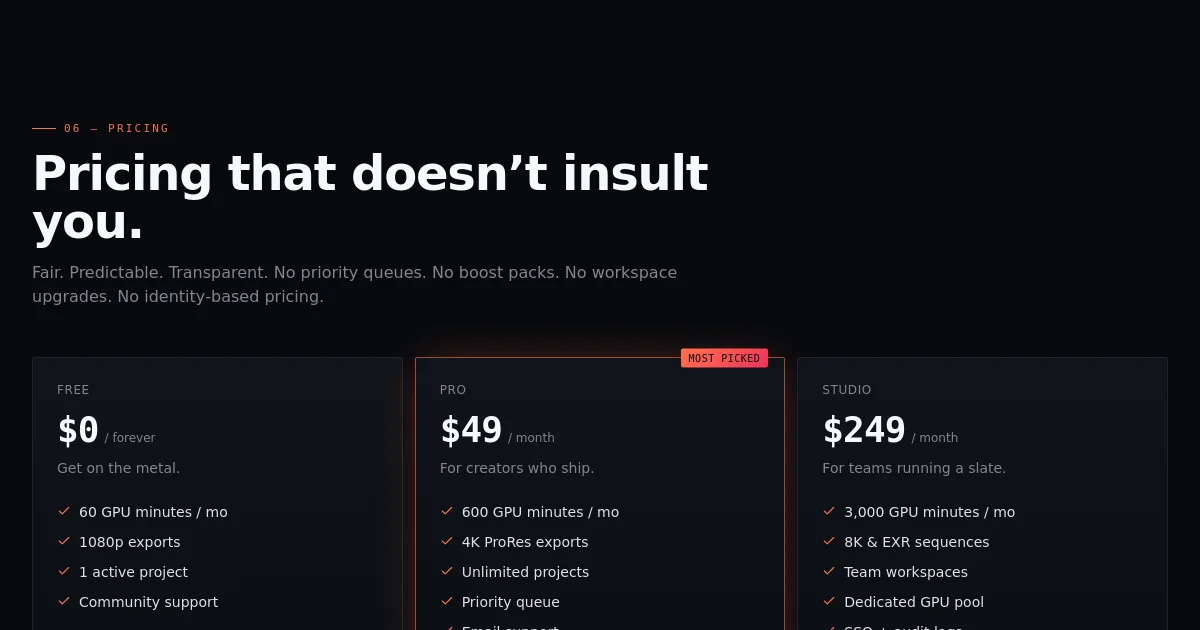 Stackmotion pricing page