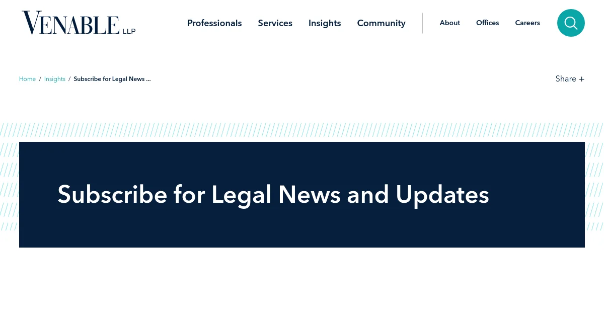 Venable LLP pricing page