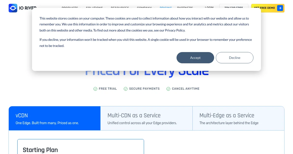 Riwer pricing page