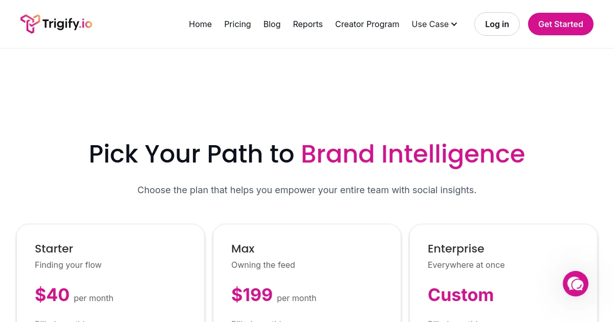 Trigify.io pricing page
