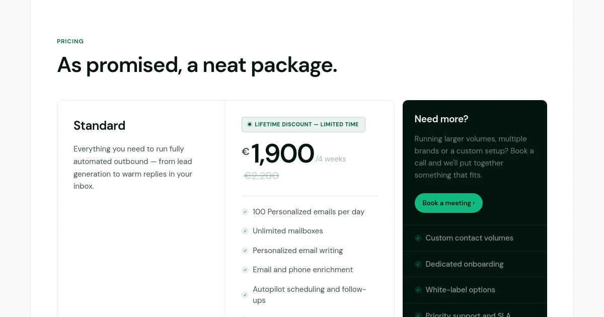B2reach pricing page