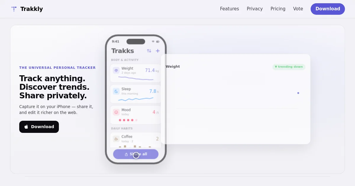 Trakkly pricing page