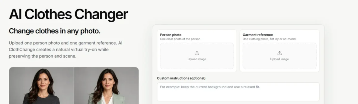 AI Cloth Change header image