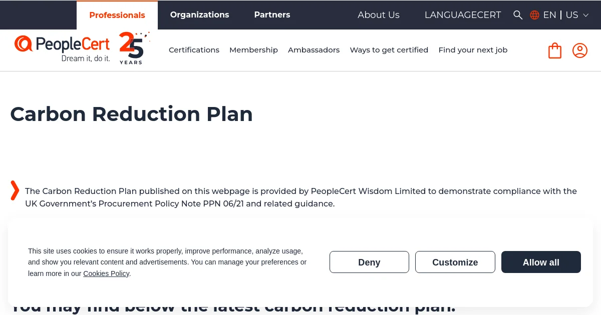 PeopleCert pricing page